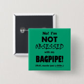 Waargenomen Bagpipe Vierkante Button 5,1 Cm (Voorkant /achterkant)