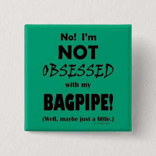 Waargenomen Bagpipe Vierkante Button 5,1 Cm (Voorkant)