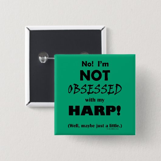 Waargenomen Harp Vierkante Button 5,1 Cm (Voorkant /achterkant)