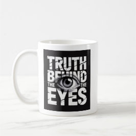 Waarheid Achter De Ogen 👁️ – Grunge Typografie Koffiemok