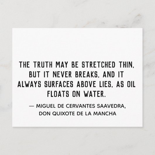 Waarheid breekt nooit Citaat Briefkaart (Voorkant)