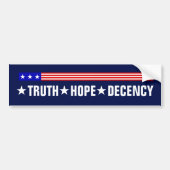 Waarheid Hoop Decency Harris Walz 2024 Bumpersticker (Voorkant)