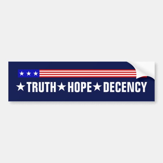 Waarheid Hoop Decency Harris Walz 2024 Bumpersticker (Voorkant)