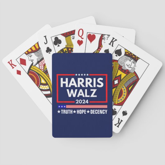 Waarheid Hoop Decency Harris Walz 2024 Pokerkaarten (Achterkant)