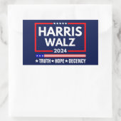 Waarheid Hoop Decency Harris Walz 2024 Rechthoekige Sticker (Tas)