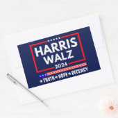 Waarheid Hoop Decency Harris Walz 2024 Rechthoekige Sticker (Envelop)