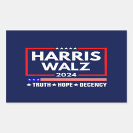 Waarheid Hoop Decency Harris Walz 2024 Rechthoekige Sticker