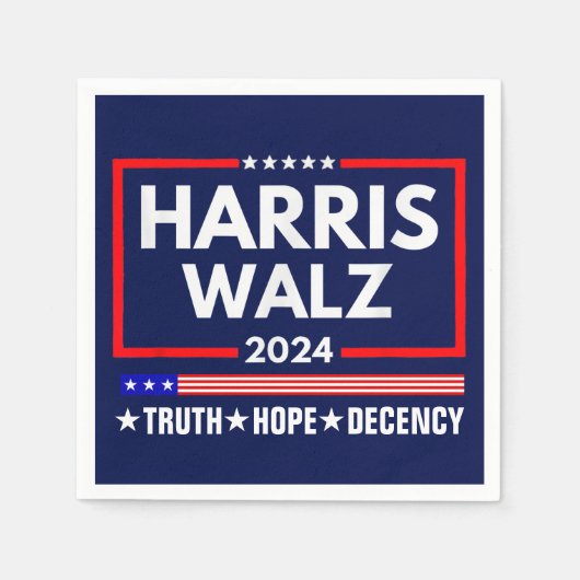 Waarheid Hoop Decency Harris Walz 2024 Servet (Voorkant)