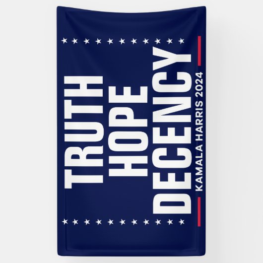 Waarheid Hoop fatsoen | Harris Walz Blue Spandoek (Verticaal)