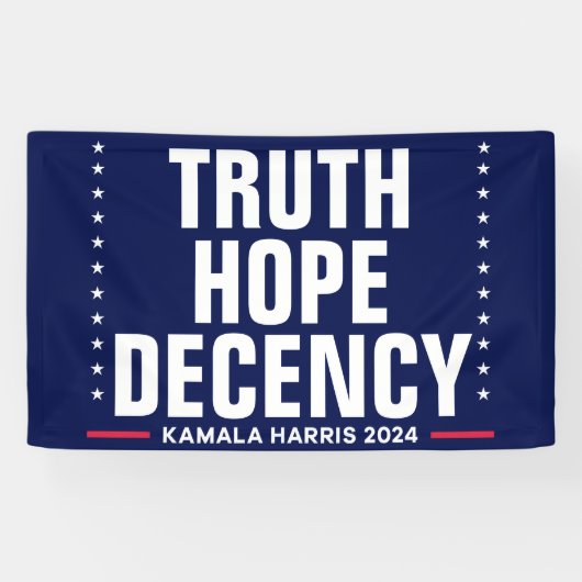 Waarheid Hoop fatsoen | Harris Walz Blue Spandoek (Horizontaal)