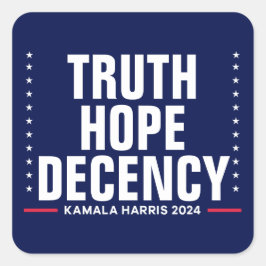 Waarheid Hoop fatsoen | Harris Walz Blue Vierkante Sticker