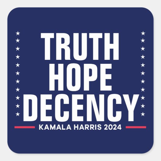 Waarheid Hoop fatsoen | Harris Walz Blue Vierkante Sticker (Voorkant)