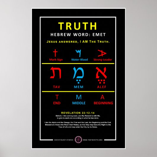 Waarheid in het Hebreeuws Poster (Voorkant)