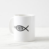 Waarheid is groter dan religie koffiemok (Voorkant links)