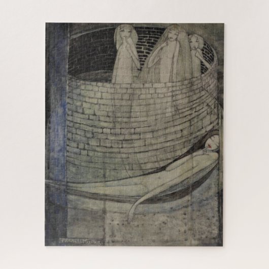 Waarheid ligt aan de onderkant van de put legpuzzel (Verticaal)