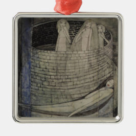 Waarheid ligt aan de onderkant van de put metalen ornament