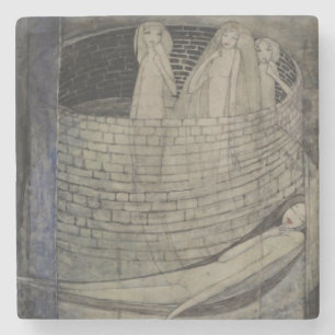 Waarheid ligt aan de onderkant van de put stenen onderzetter