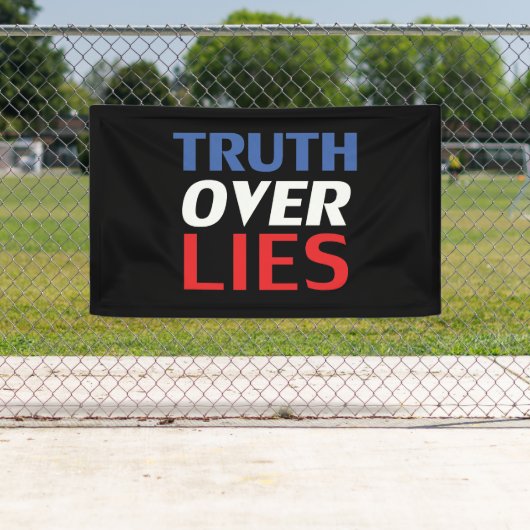 Waarheid over leien - rood, wit, blauw, zwart spandoek (Insitu)