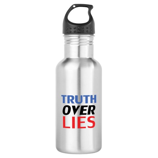 Waarheid over Leugens - blauw rood zwart Waterfles (Voorkant)