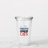"Waarheid over Leugens" rood wit blauw - Acryl Drinkbeker (Achterkant)