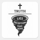 Waarheid over leugens vierkante sticker (Voorkant)