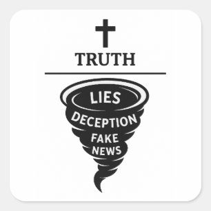 Waarheid over leugens vierkante sticker