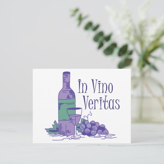 Waarheid van de wijn briefkaart (Staand voorkant)