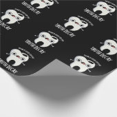 Waarheid Verval Grappige Tand Pun Donker BG Cadeaupapier (Hoek)