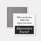 Waarheid vs. Alternatieve feiten Witte Magneet (Voorkant / Achterkant)