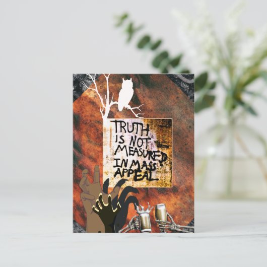 Waarheid wordt niet gemeten in massale aantrekking briefkaart (Staand voorkant)