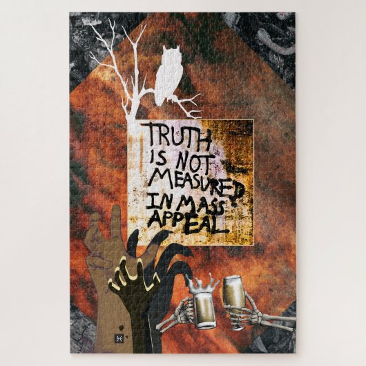 Waarheid wordt niet gemeten in massale aantrekking legpuzzel (Verticaal)