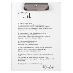 Waarheidsoverwinning moedig gedicht poster muurkun klembord