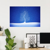 waarin sneeuwvlokken worden gebrand poster (Thuiskantoor)