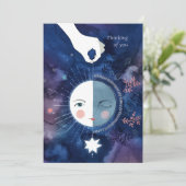 Waarnemende Halve Maan Denkend aan u Dank u Kaart (Staand voorkant)