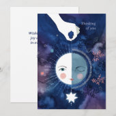 Waarnemende Halve Maan Denkend aan u Dank u Kaart (Voorkant / Achterkant)