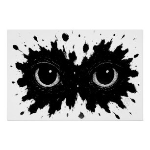 Waarnemer in de inkt: Oogvlek‑symbool Perfect Poster