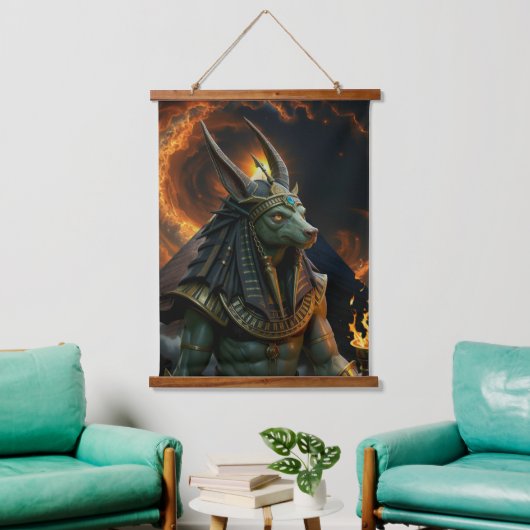 Waarnemer van het hiernamaals – Anubis. Hangend Wandkleed (Woonkamer)