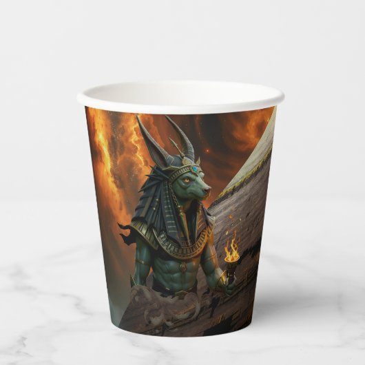 Waarnemer van het hiernamaals – Anubis. Papieren Bekers (Voorkant)