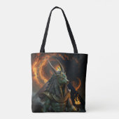 Waarnemer van het hiernamaals – Anubis. Tote Bag (Achterkant)