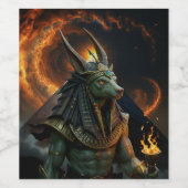 Waarnemer van het hiernamaals – Anubis. Wijn Etiket (Enkel label)