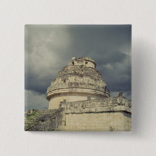 Waarnemingspost El Caracol Mayan Vierkante Button 5,1 Cm