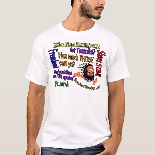 Waarom Barefoot runnen? T-shirt (Voorkant)