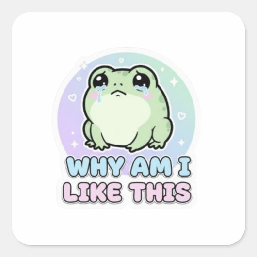 Waarom ben ik als deze kikker Sticker Schattig Emo (Voorkant)