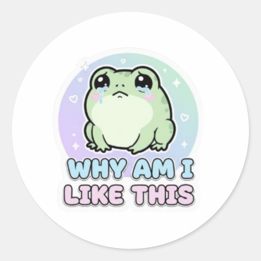 Waarom ben ik als deze kikker Sticker Schattig Emo (Voorkant)