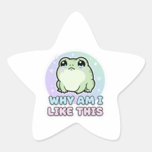 Waarom ben ik als deze kikker sticker Schattig Emo