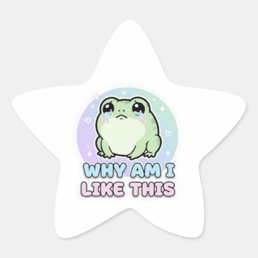 Waarom ben ik als deze kikker sticker Schattig Emo (Voorkant)