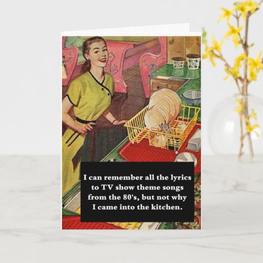 Waarom ben ik binnengekomen bij de Keuken  grappig Kaart (Gele Bloem)