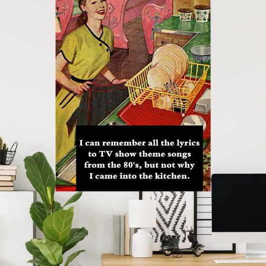 Waarom ben ik binnengekomen bij de Keuken  grappig Poster (Thuiskantoor)