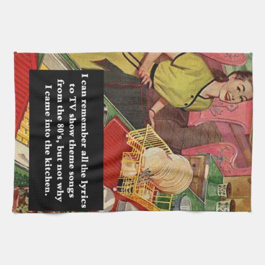 Waarom ben ik binnengekomen bij de Keuken  grappig Theedoek (Horizontaal)