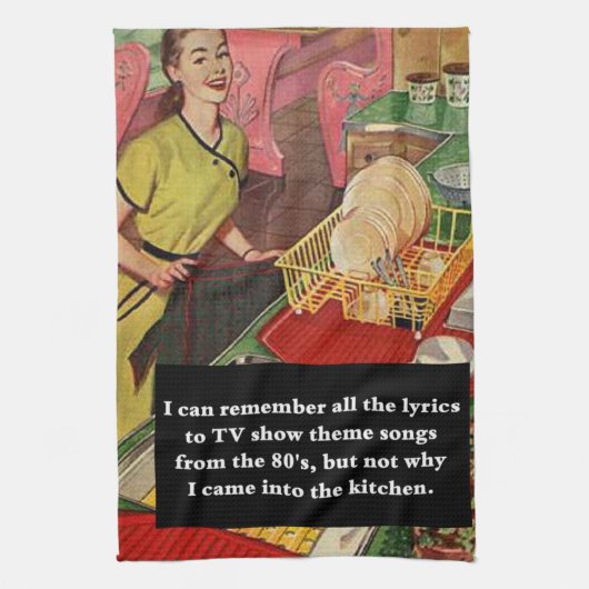 Waarom ben ik binnengekomen bij de Keuken  grappig Theedoek (Verticaal)